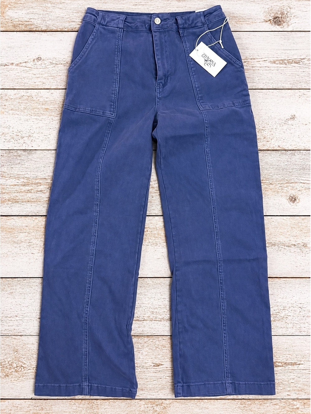 Zenana Straight Leg Utility Jeans Blackberry Size Medium NWT